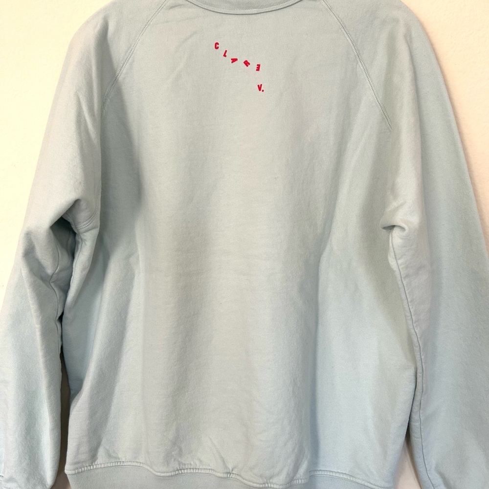 Clare V. Light blue Sweatshirt with Red Lips in size L - Picture 3 of 6